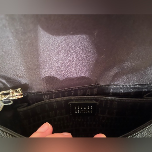 Stuart Weitzman Gemma Moonstone Crystal and Beaded Clutch Bag with Strap - Picture 7 of 8